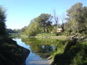 Odlehčovací odbočka z Malolevárenského kanálu posiluje tok řeky Moravy nedaleko obce Malé Leváre.